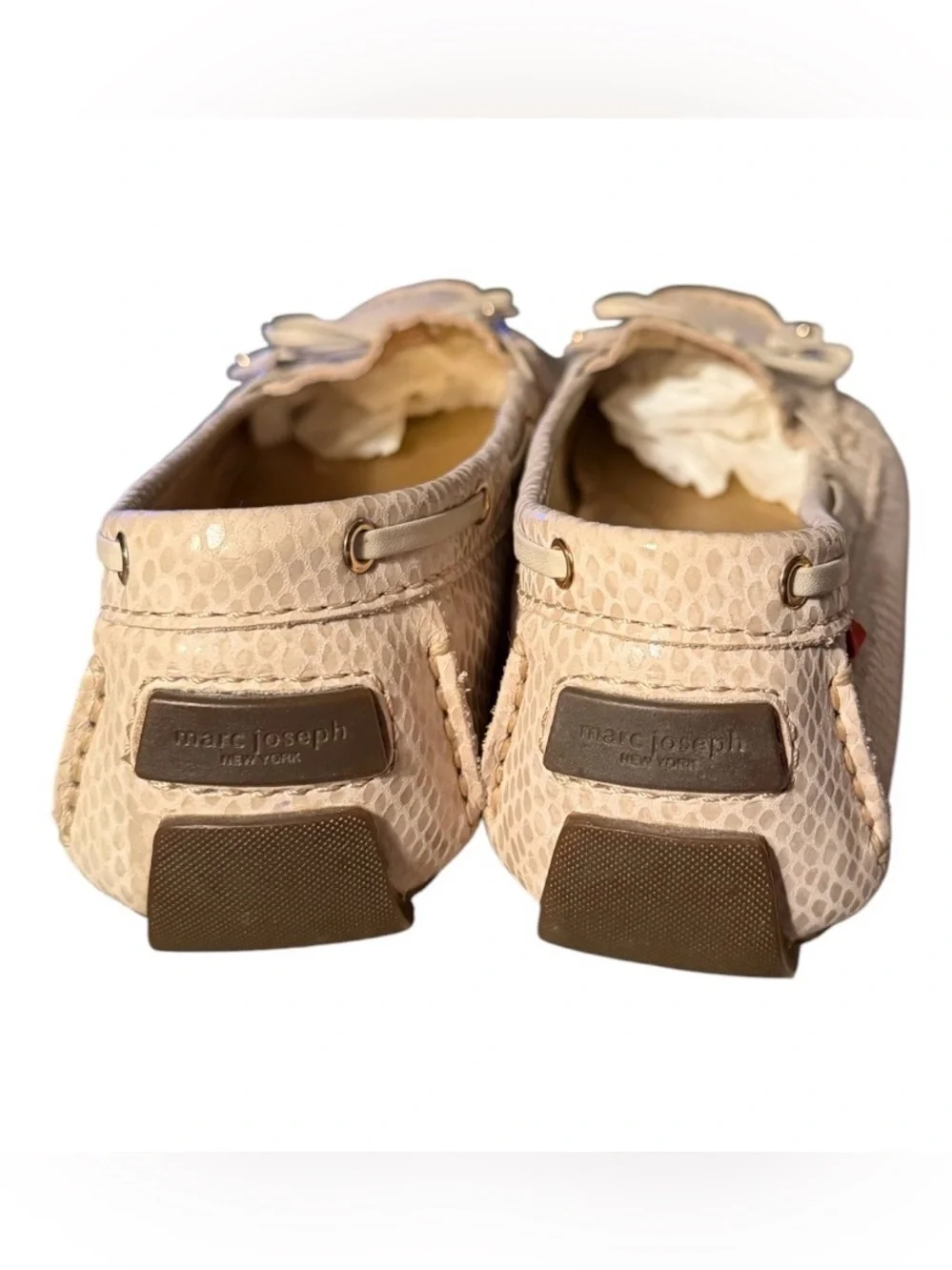 Marc Joseph Cypress Hill Leather Driver Loafer Moccasin. Blush Snake Color Sz 10